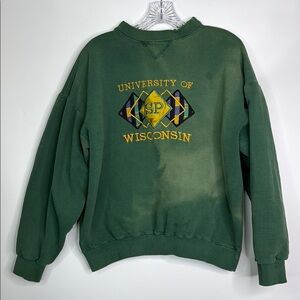 Vintage Image Wear UW Wisconsin Green Crewneck Sweatshirt Size XL